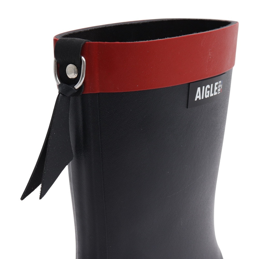 エーグル（AIGLE）（レディース）ミリカ ミッド ラバーブーツ ZZFNB67-002 ネイビー×レッド レインブーツ 防水 耐水 ハンドメイド