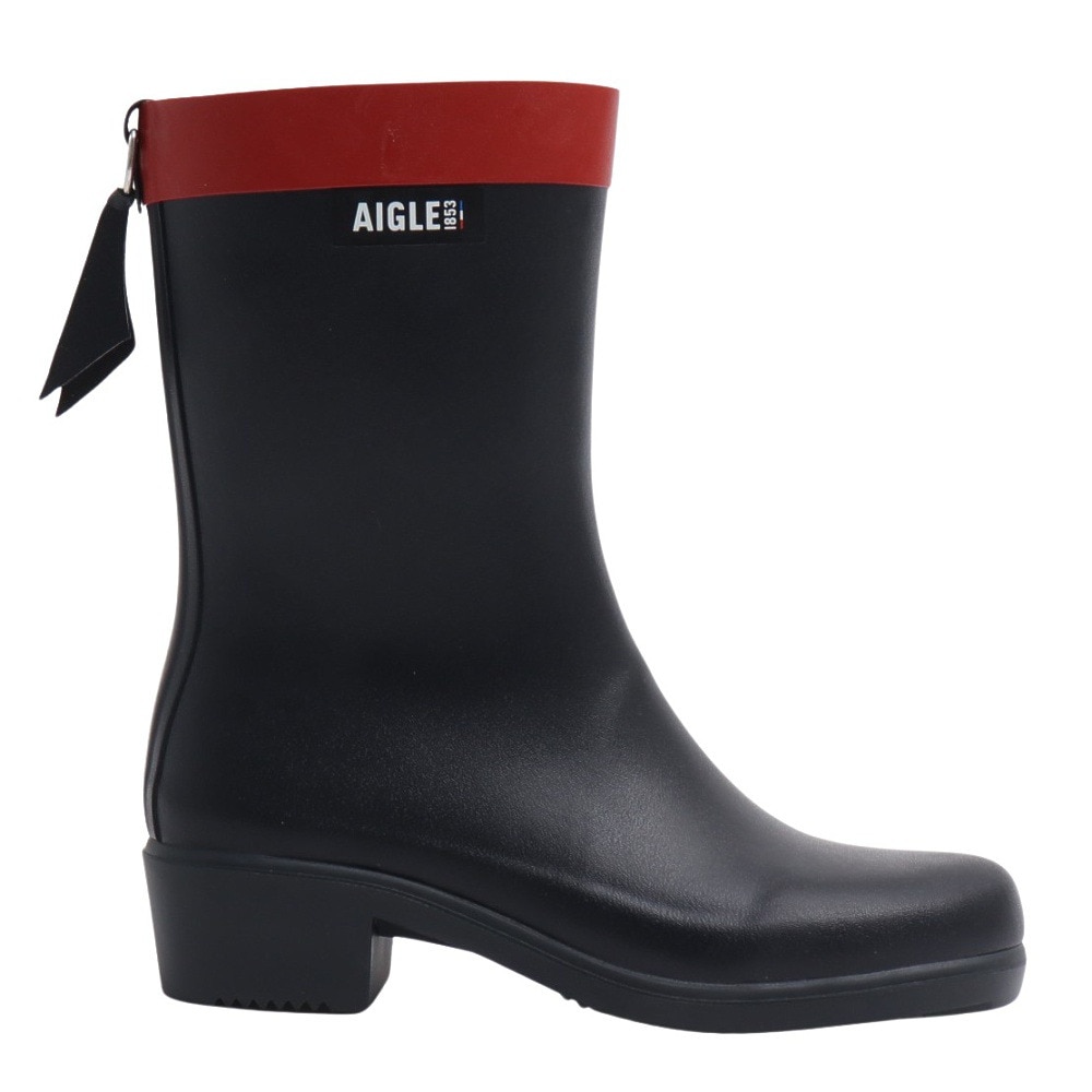 エーグル（AIGLE）（レディース）ミリカ ミッド ラバーブーツ ZZFNB67-002 ネイビー×レッド レインブーツ 防水 耐水 ハンドメイド