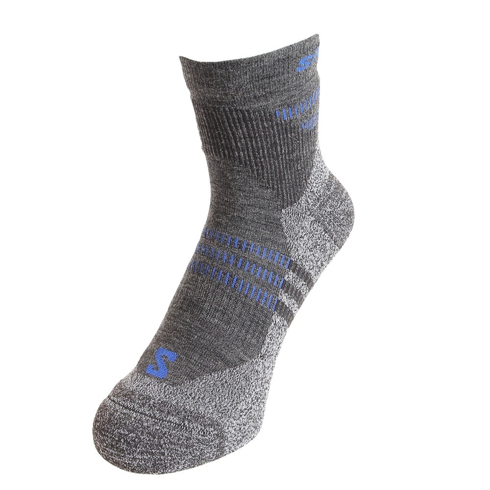 サロモン（SALOMON）（メンズ、レディース）ソックス 靴下 X ULTRA ACCESS クルー 2足組 LC2082900 ブラック×グレー