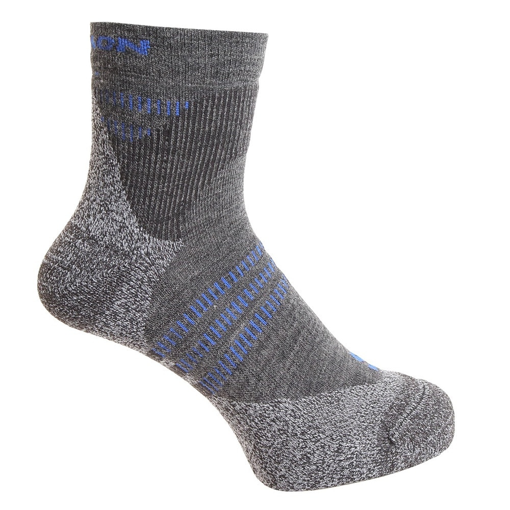 サロモン（SALOMON）（メンズ、レディース）ソックス 靴下 X ULTRA ACCESS クルー 2足組 LC2082900 ブラック×グレー