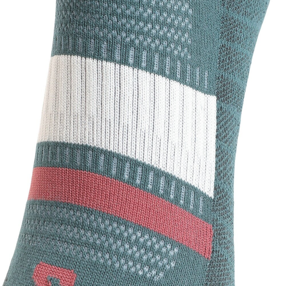 サロモン（SALOMON）（メンズ）ソックス 靴下 OUT ALPS クルーソックス 2足組 LC2083600 グリーン×ブラック