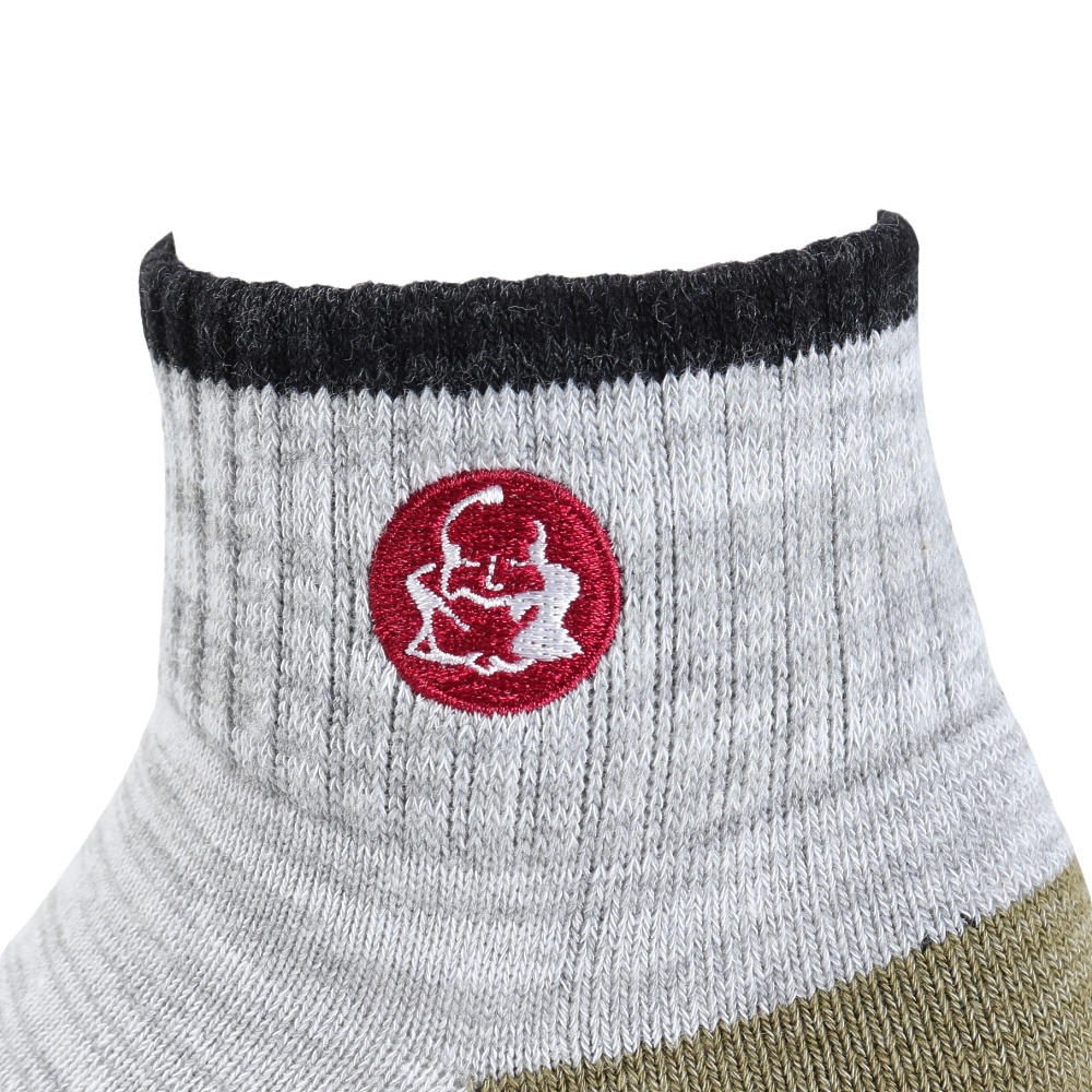 福助（メンズ）トレッキング ソックス 靴下 刺繍切り替えショート丈 2足組 18010