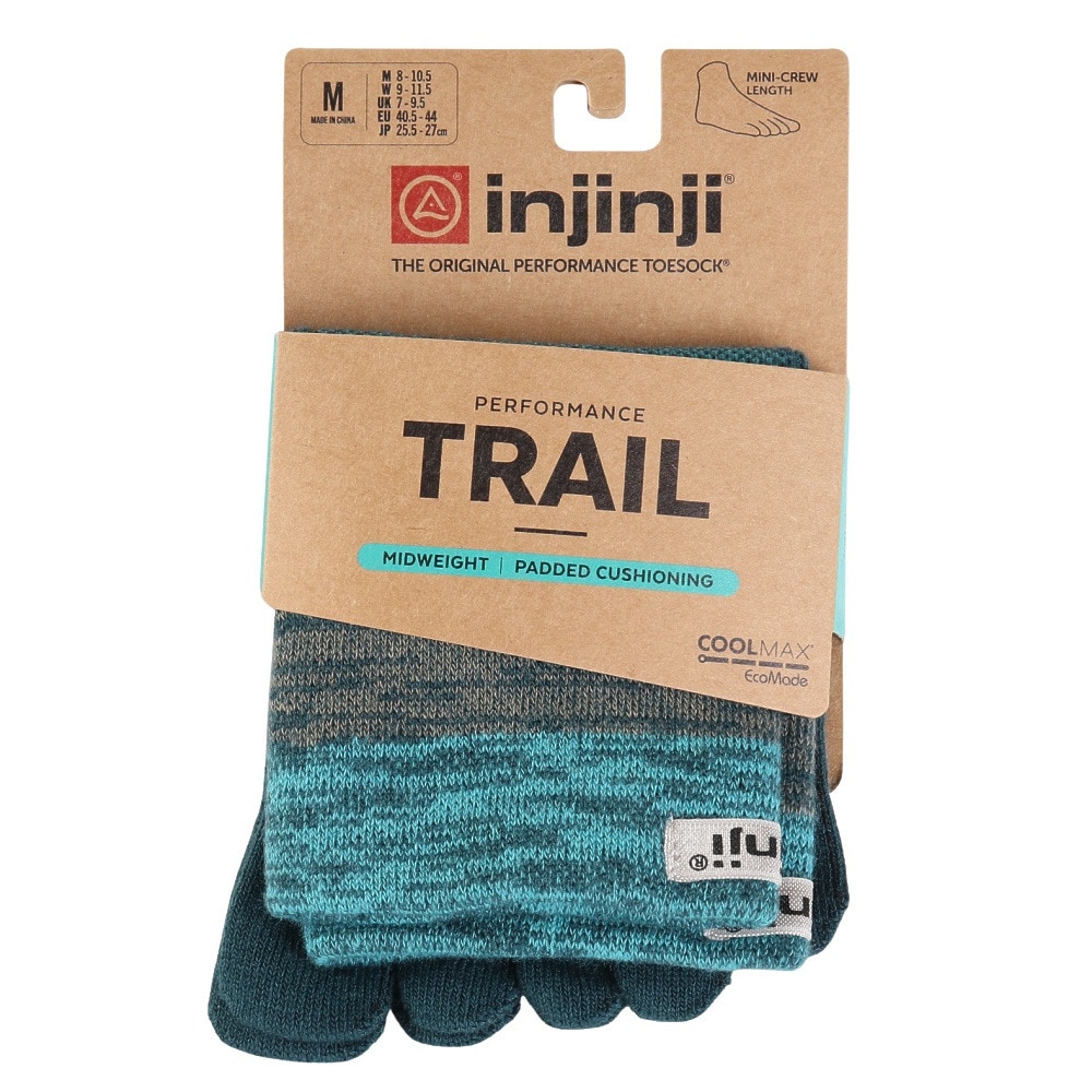 インジンジ（injinji）（メンズ、レディース）トレッキング ソックス 靴下 トレイル ミッドウェイト ミニクルー 5本指タイプ 213130