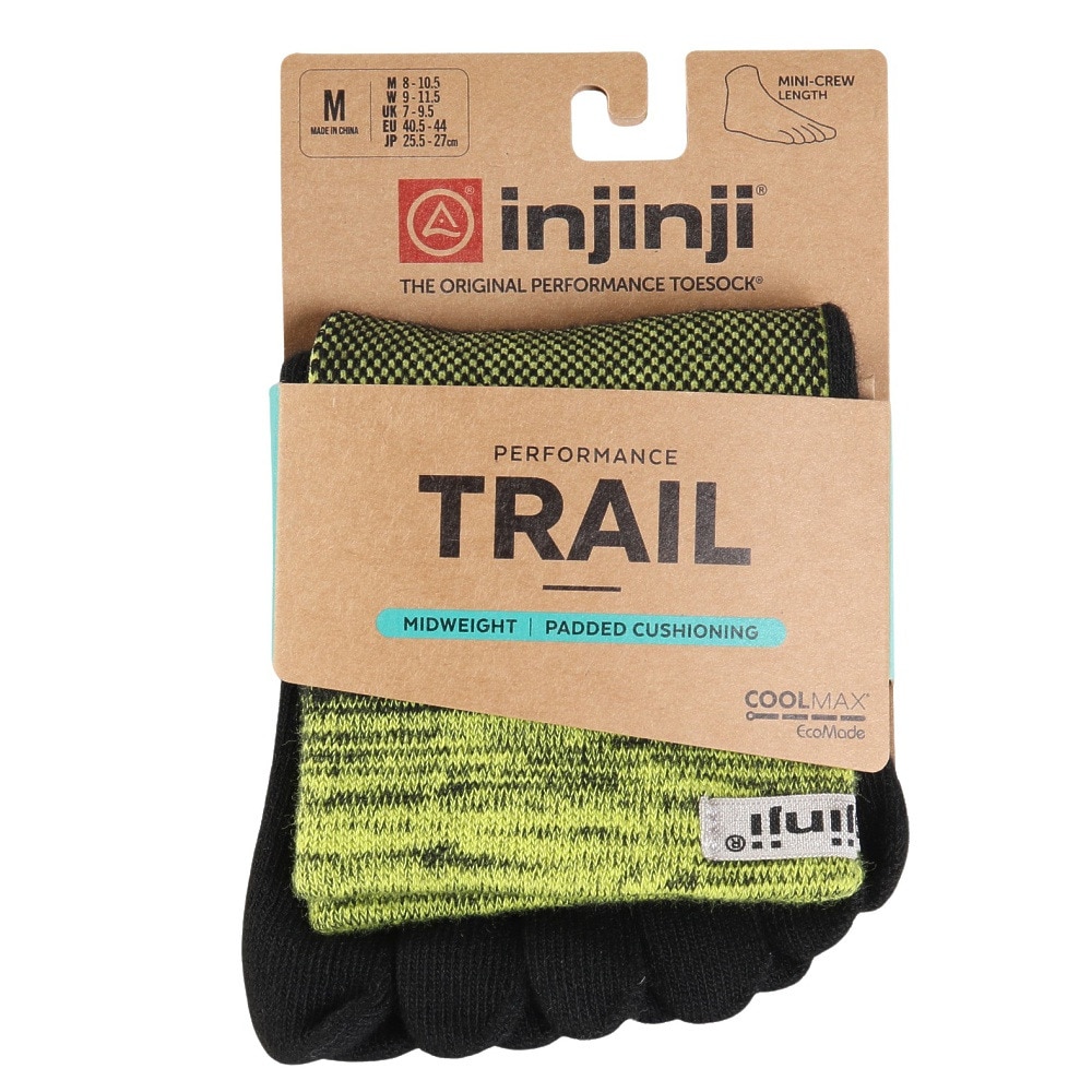 インジンジ（injinji）（メンズ、レディース）トレッキング ソックス 靴下 トレイル ミッドウェイト ミニクルー 5本指タイプ 213130