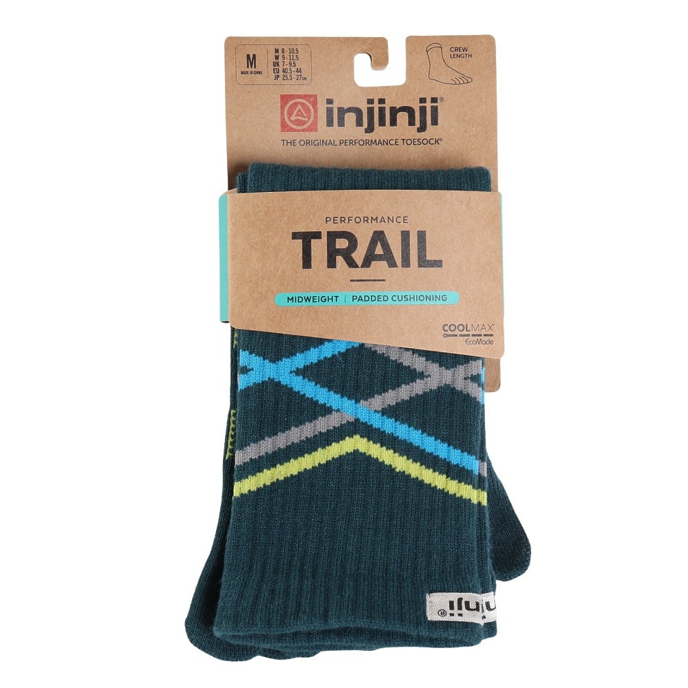 インジンジ（injinji）（メンズ、レディース）トレッキング ソックス 靴下 トレイル ミッドウェイト クルー 5本指タイプ 213170 エクリプス