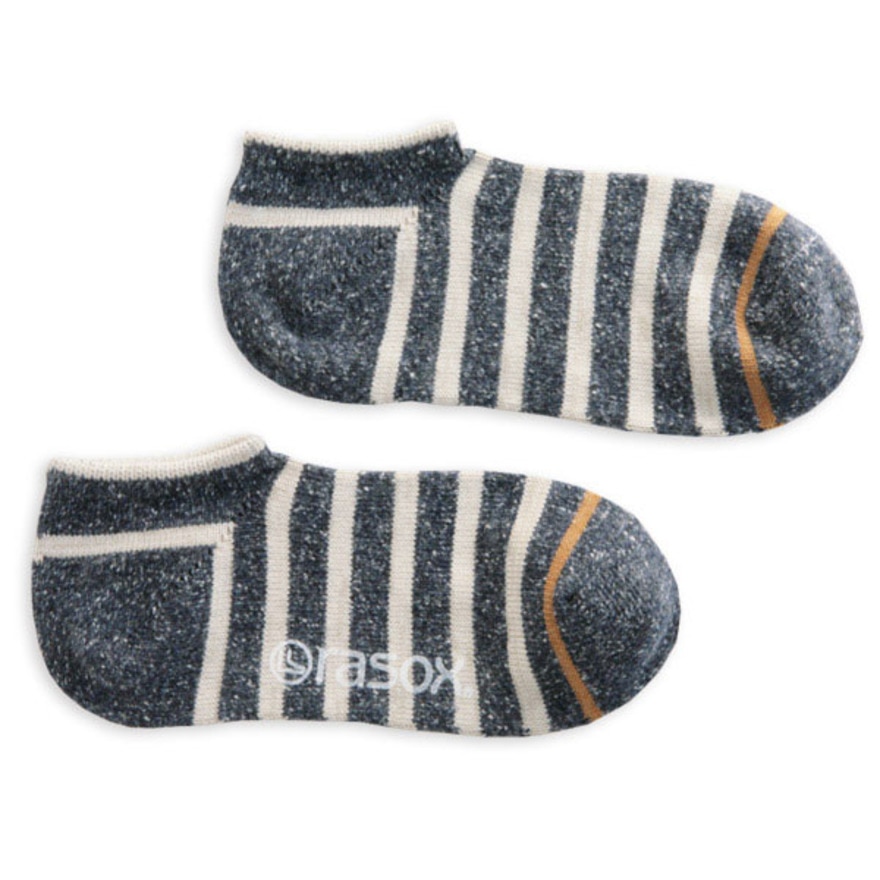 ラソックス（rasox）（メンズ、レディース）コットン・ボーダー・ロウ CA141SN01-427 ネイビー×ナチュラル