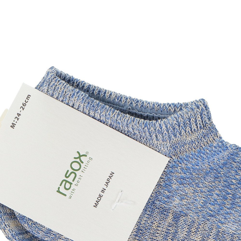 ラソックス（rasox）（メンズ、レディース）ソックス 靴下 クールメッシュ スニーカーソックス CA221SN01-439 ブルー