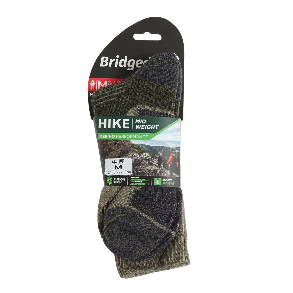ブリッジデール（Bridgedale）（メンズ）ソックス 靴下 パフォーマンス・ハイク BD710169 GRN M グリーン