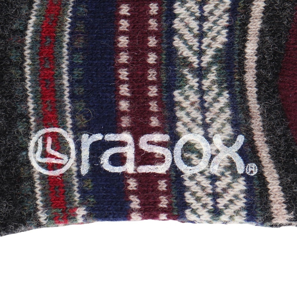 ラソックス（rasox）（メンズ、レディース）トレッキング ソックス 靴下 ジャガードウール クルーソックス CA132CR04-704 D.チャコール