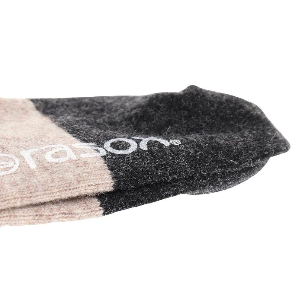 ラソックス（rasox）（メンズ、レディース）トレッキング ソックス 靴下 マルチボーダーウール クルーソックス CA152CR03-517 フォレストグリーン