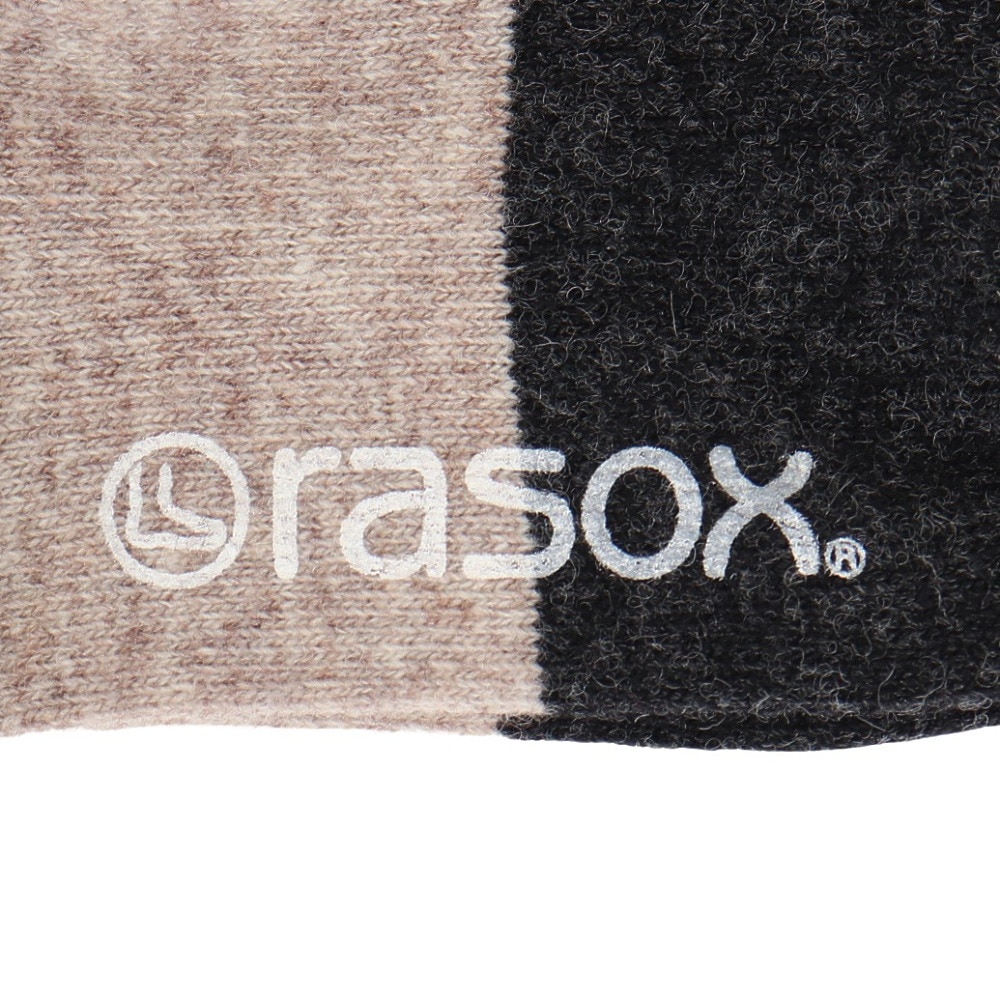 ラソックス（rasox）（メンズ、レディース）トレッキング ソックス 靴下 マルチボーダーウール クルーソックス CA152CR03-517 フォレストグリーン