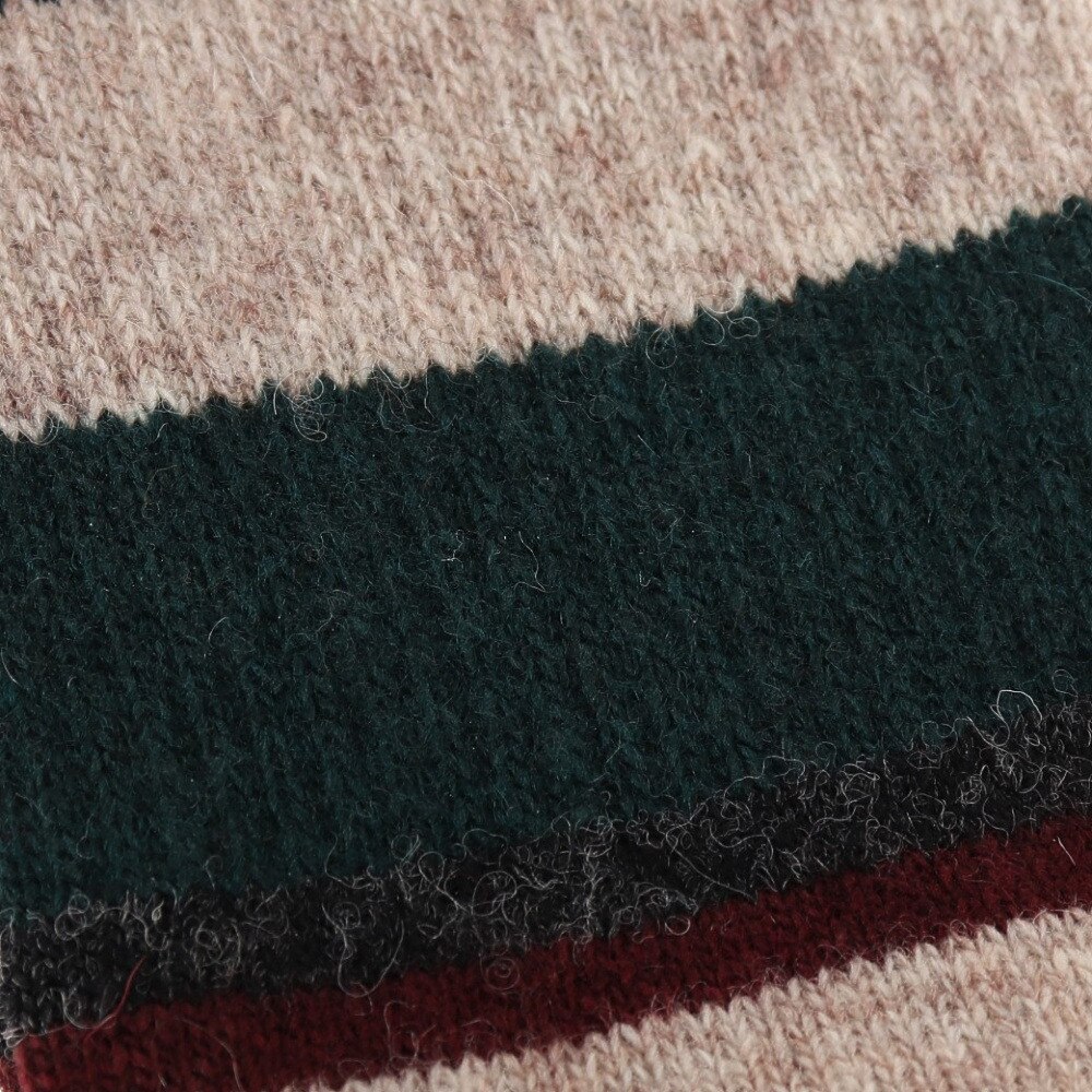 ラソックス（rasox）（メンズ、レディース）トレッキング ソックス 靴下 マルチボーダーウール クルーソックス CA152CR03-517 フォレストグリーン