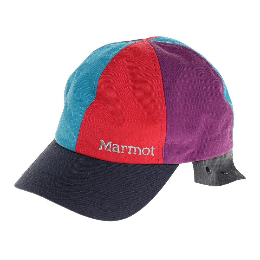 マーモット（Marmot）（メンズ）UPF50+ 撥水 便利な着脱式 フェイスガードキャップ TOARJC40 ML レッド×ブルー UV★★★