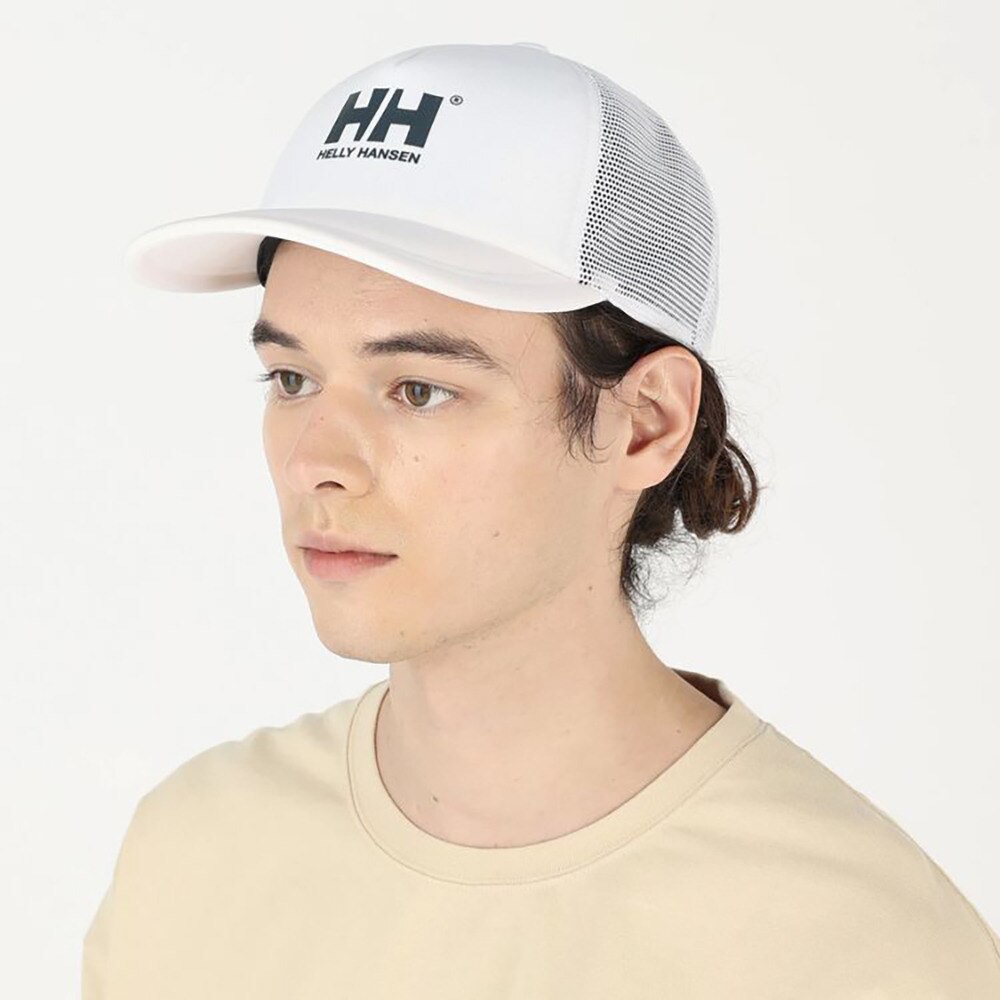 ヘリーハンセン（HELLY HANSEN）（メンズ、レディース）帽子 キャップ HHロゴメッシュキャップ HC92301 W ホワイト 速乾 通気性 春 UV
