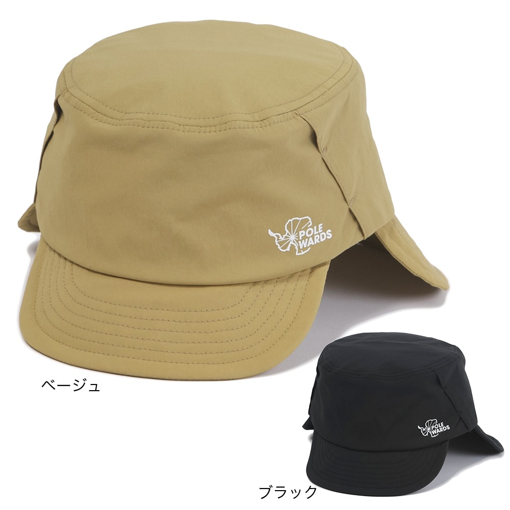 POLEWARDS（メンズ）吸汗速乾 接触冷感 ダブルブリムワーク キャップ PW2PFB01 BLK ブラック UV