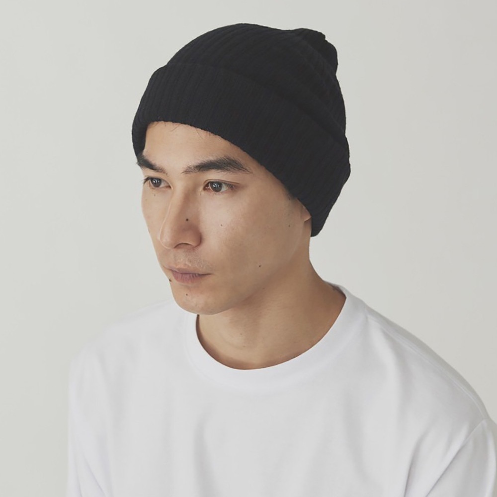 スノーピーク（snow peak）（メンズ、レディース）ニット帽 リブニットキャップ AC-24AU202 BK ブラック ウール100% 日本製 ユニセックス