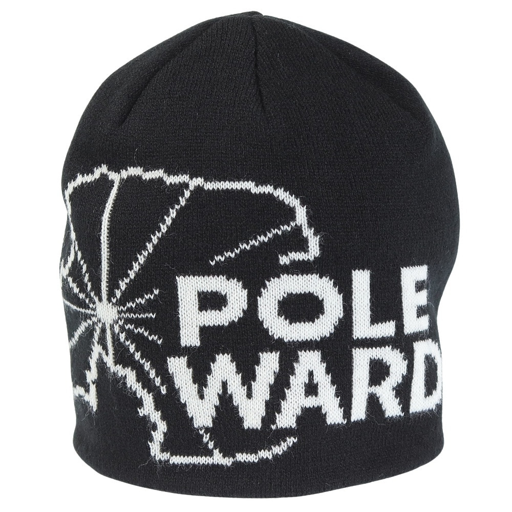 POLEWARDS（メンズ）ニット帽 トレッキング 登山 ロゴジャガードビーニー PW2QFZ13 BLK ブラック