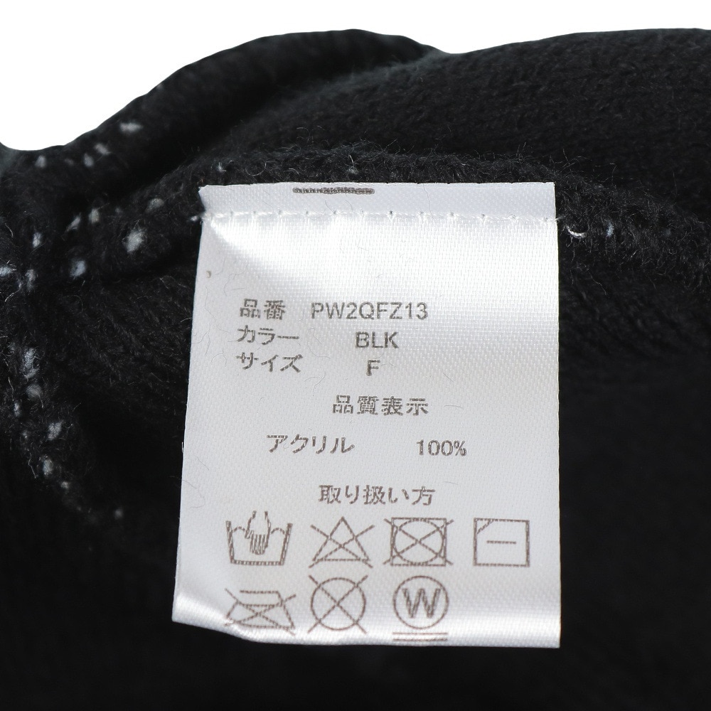 POLEWARDS（メンズ）ニット帽 トレッキング 登山 ロゴジャガードビーニー PW2QFZ13 BLK ブラック