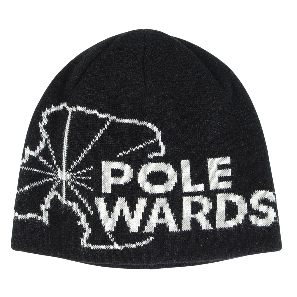 POLEWARDS（メンズ）ニット帽 トレッキング 登山 ロゴジャガードビーニー PW2QFZ13 BLK ブラック