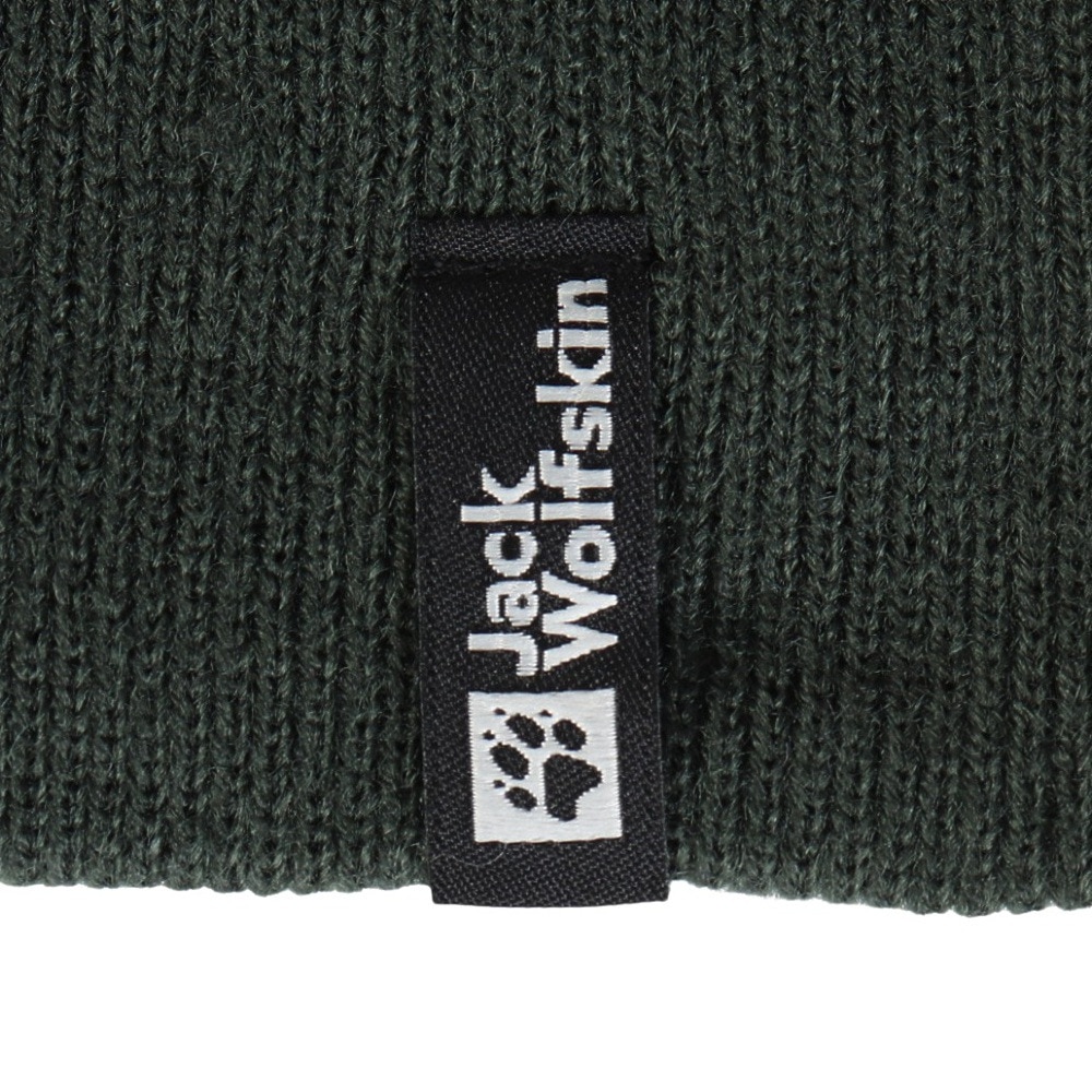 ジャックウルフスキン（JackWolfskin）（メンズ、レディース、キッズ）ニット帽 ニットキャップ リブビーニー 1903892-4161 グリーン 優しい手触り