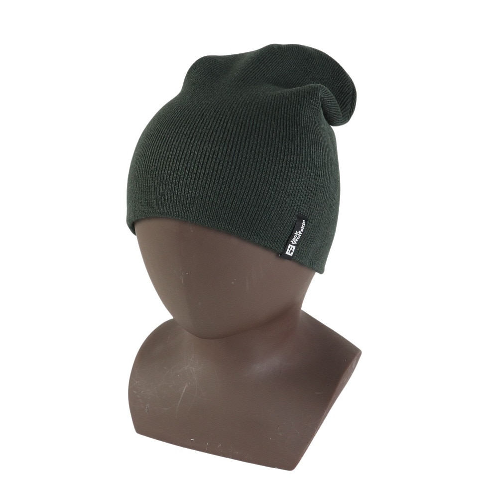 ジャックウルフスキン（JackWolfskin）（メンズ、レディース、キッズ）ニット帽 ニットキャップ リブビーニー 1903892-4161 グリーン 優しい手触り