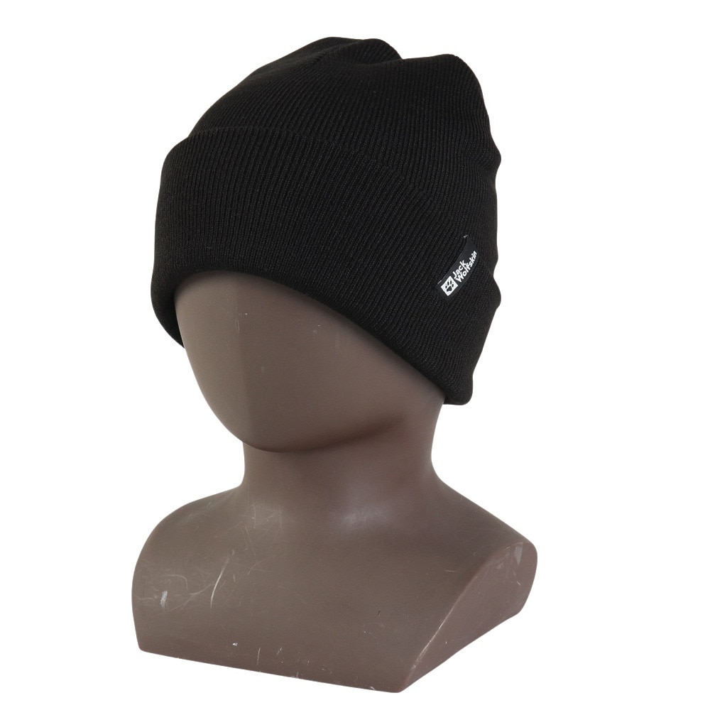 ジャックウルフスキン（JackWolfskin）（メンズ、レディース、キッズ）ニット帽 ニットキャップ リブビーニー 1903892-6000 ブラック 優しい手触り