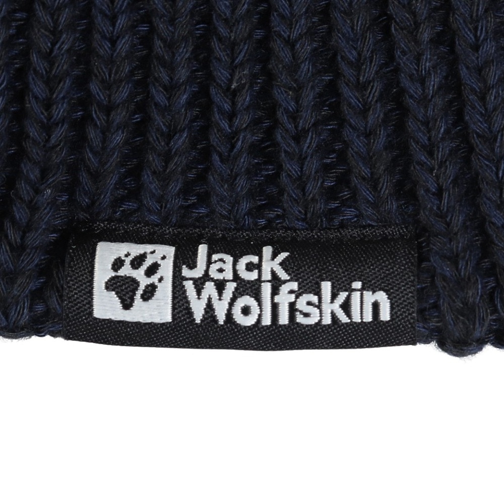 ジャックウルフスキン（JackWolfskin）（メンズ、レディース）ニット帽 ニットキャップ フェルトベルク ビーニー 1910681-6000 ブラック 防風 撥水