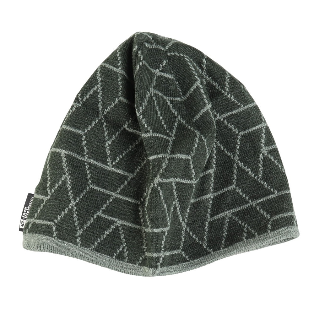 ジャックウルフスキン（JackWolfskin）（メンズ、レディース）ニット帽 ニットキャップ アルプスピッツェ ビーニー 1911581-4161 グリーン 速乾 抗菌防臭