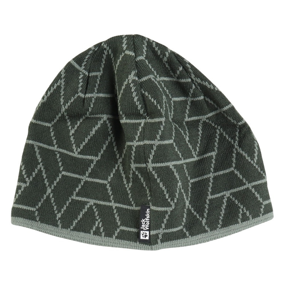 ジャックウルフスキン（JackWolfskin）（メンズ、レディース）ニット帽 ニットキャップ アルプスピッツェ ビーニー 1911581-4161 グリーン 速乾 抗菌防臭