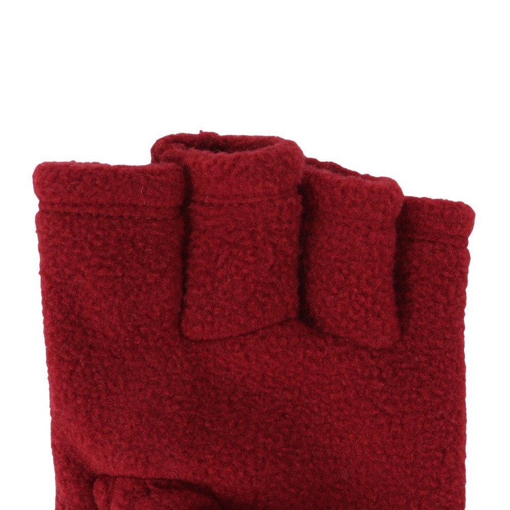 クリフメイヤー（KRIFF MAYER）（レディース）トレッキング ニットグローブ  指ぬきフリースグローブ W2522101X:42:BURGUNDY