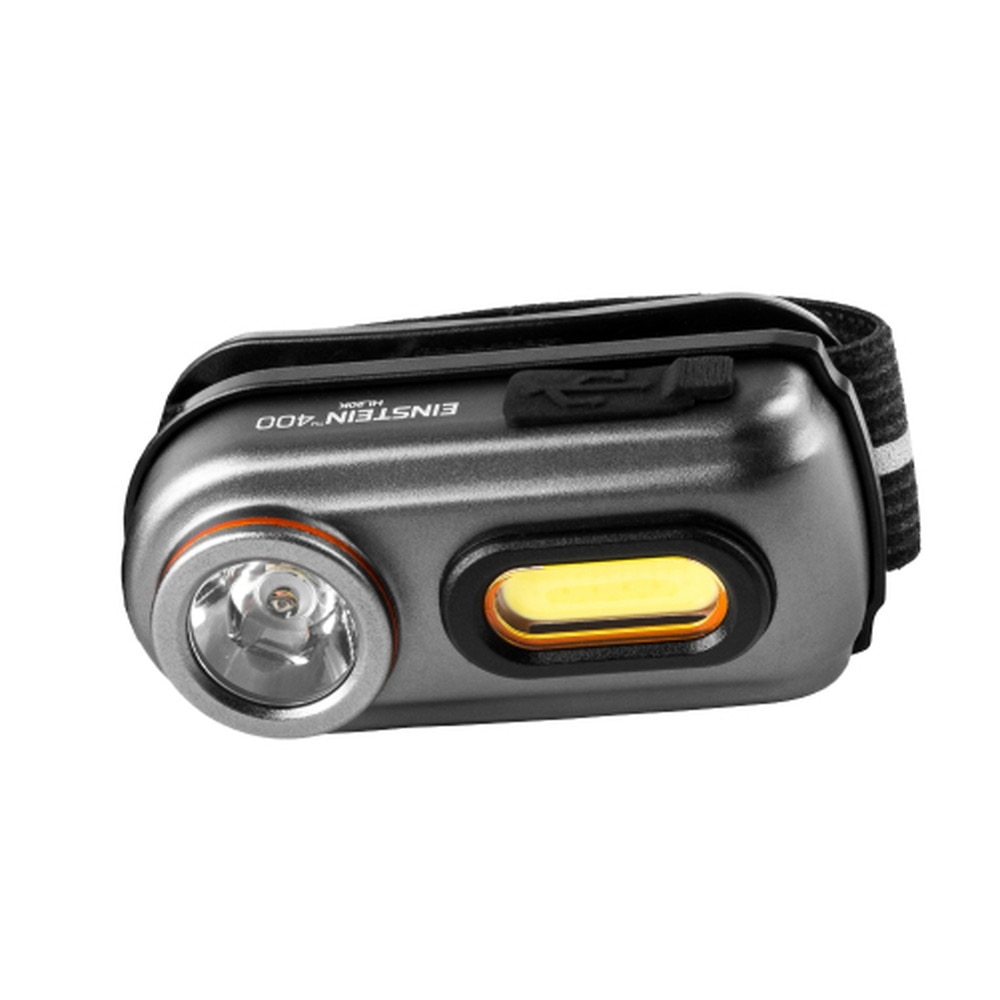 ヘッドライト ヘッドランプ EINSTEIN 400 14764 グレー 専用充電池 USBケーブル付