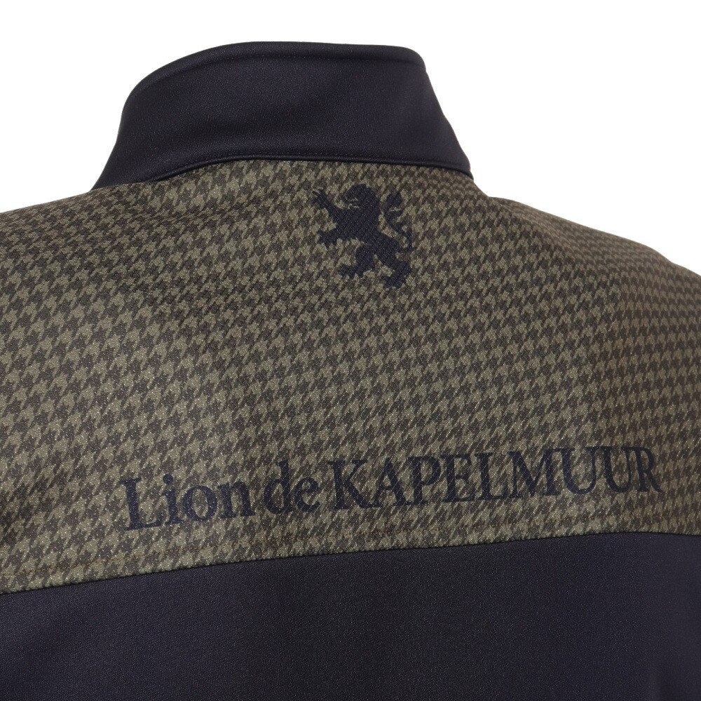 カペルミュール（KAPELMUUR）（メンズ、レディース）防風ジャケット 千鳥格子 オリーブ×ブラック lijk1021