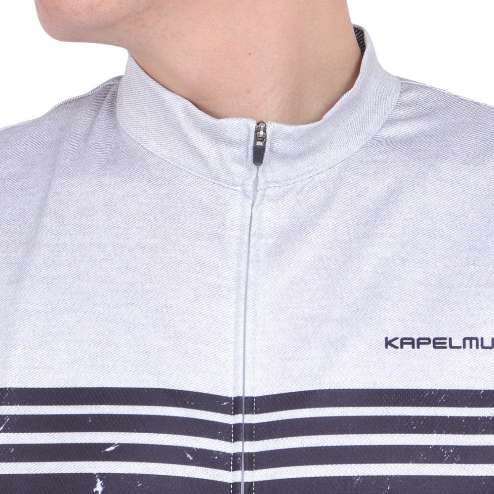 カペルミュール（KAPELMUUR）（メンズ、レディース）サイクリング ウェア 半袖 デニムプリント ジャージ ベルギーライン kphs1089-WH 日焼け防止 UVカット