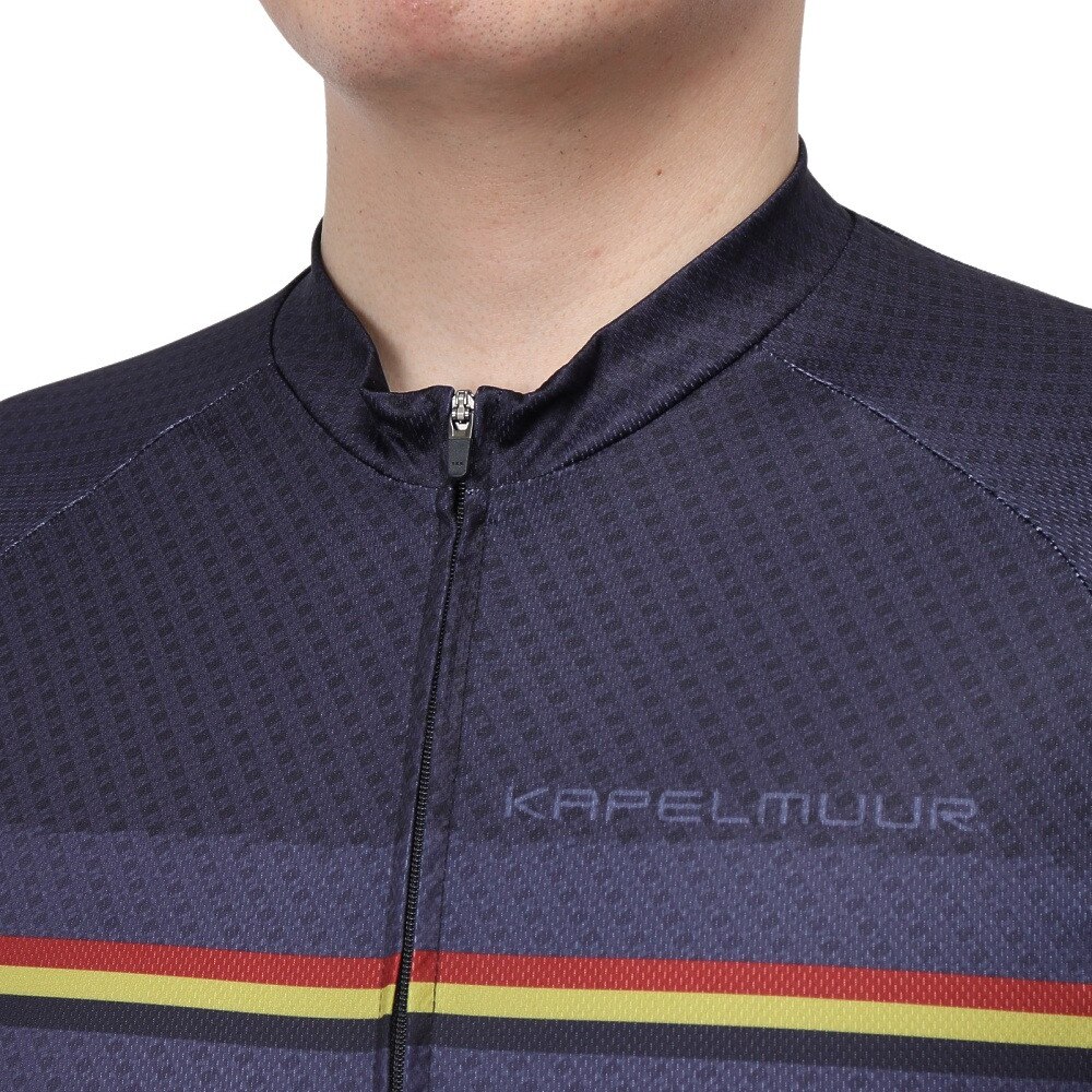 カペルミュール（KAPELMUUR）（メンズ、レディース）サイクリング ウェア 半袖 ベルギーライン プリントジャージ kphs1099-BK kphs1099-BK 日焼け防止 UVカット