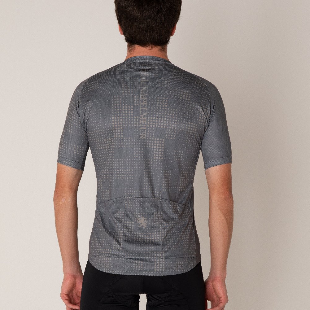 カペルミュール（KAPELMUUR）（メンズ、レディース）ドットプリントジャージ lihs1038-GRY