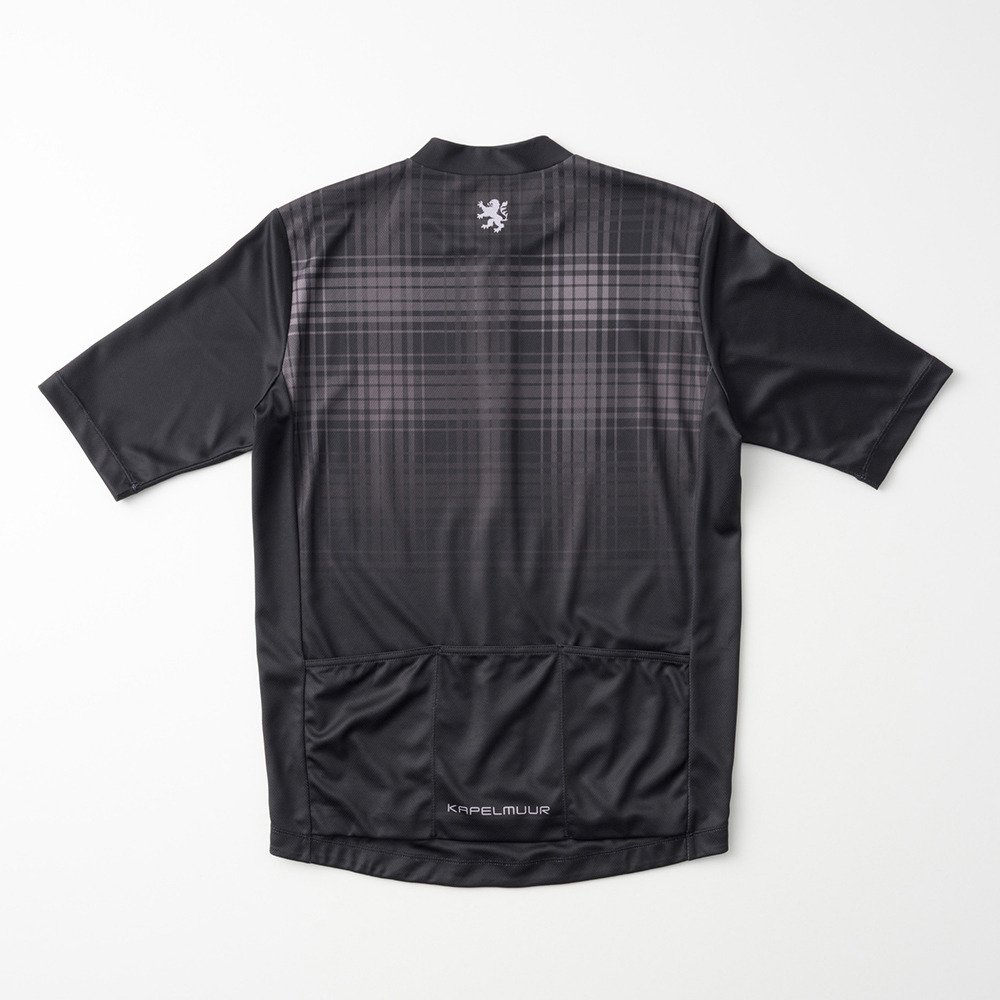 カペルミュール（KAPELMUUR）（メンズ、レディース）プリント半袖ジャージ タータンチェック kphs1124-BK
