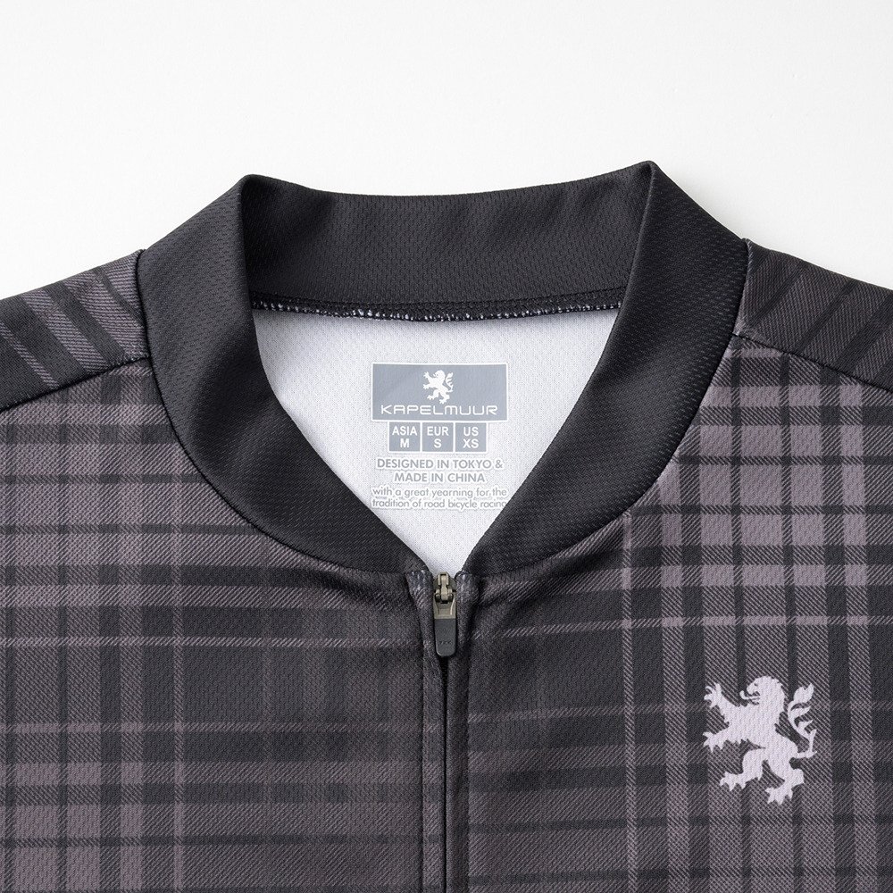 カペルミュール（KAPELMUUR）（メンズ、レディース）プリント半袖ジャージ タータンチェック kphs1124-BK