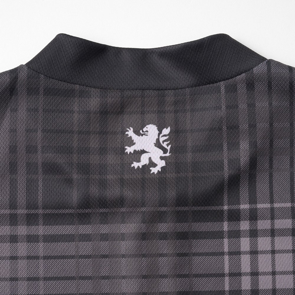 カペルミュール（KAPELMUUR）（メンズ、レディース）プリント半袖ジャージ タータンチェック kphs1124-BK