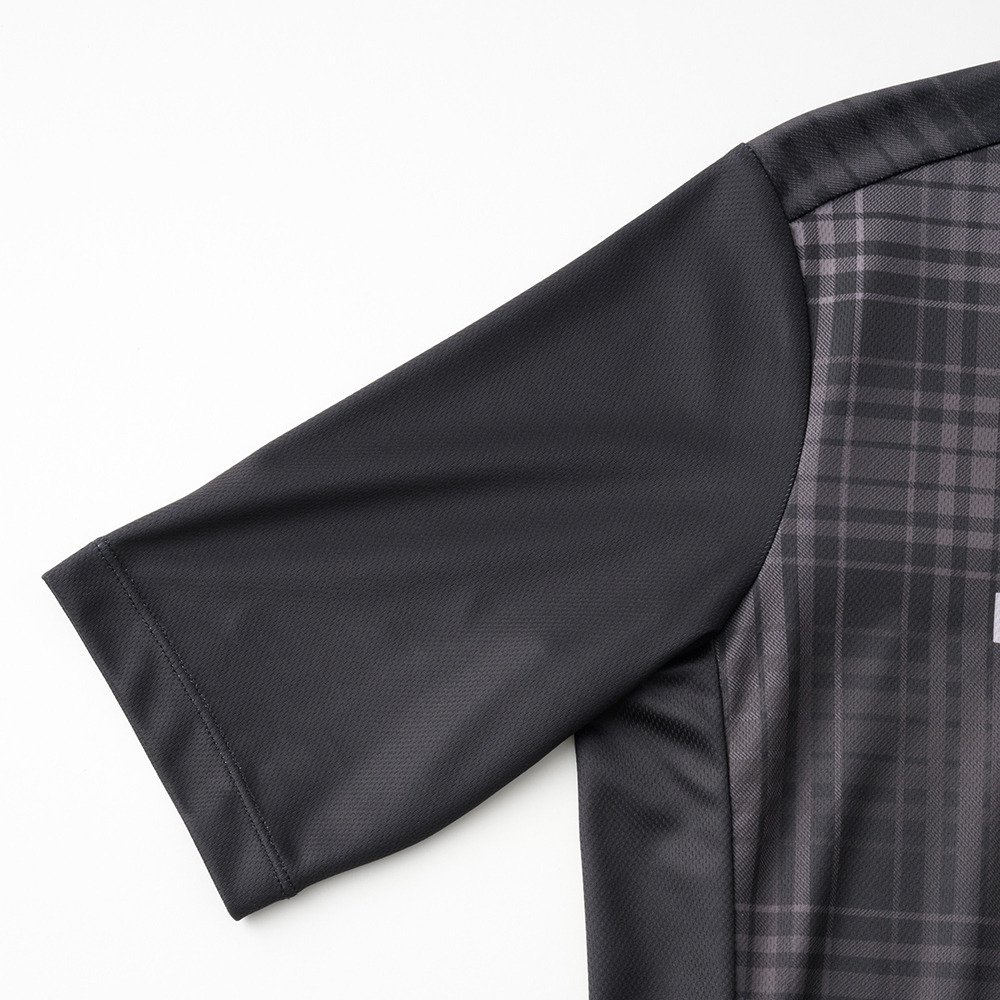 カペルミュール（KAPELMUUR）（メンズ、レディース）プリント半袖ジャージ タータンチェック kphs1124-BK