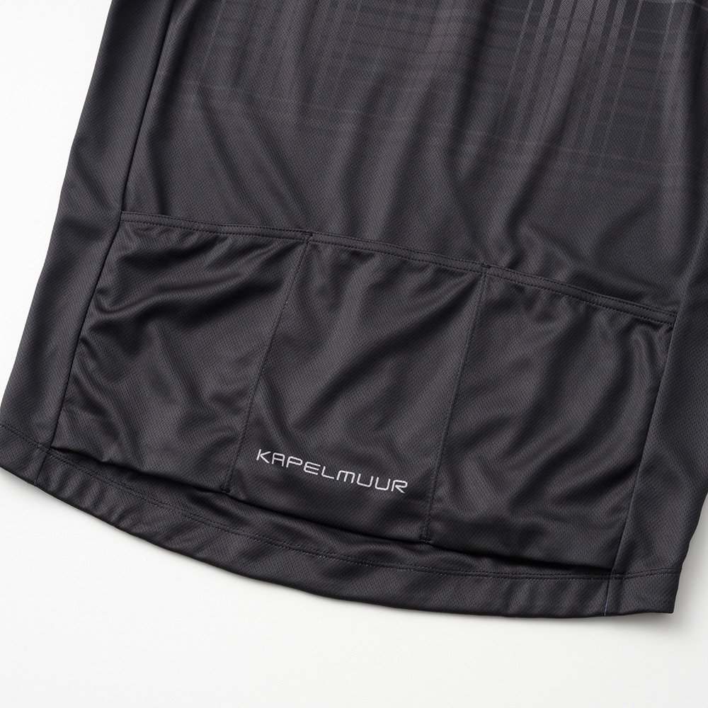 カペルミュール（KAPELMUUR）（メンズ、レディース）プリント半袖ジャージ タータンチェック kphs1124-BK