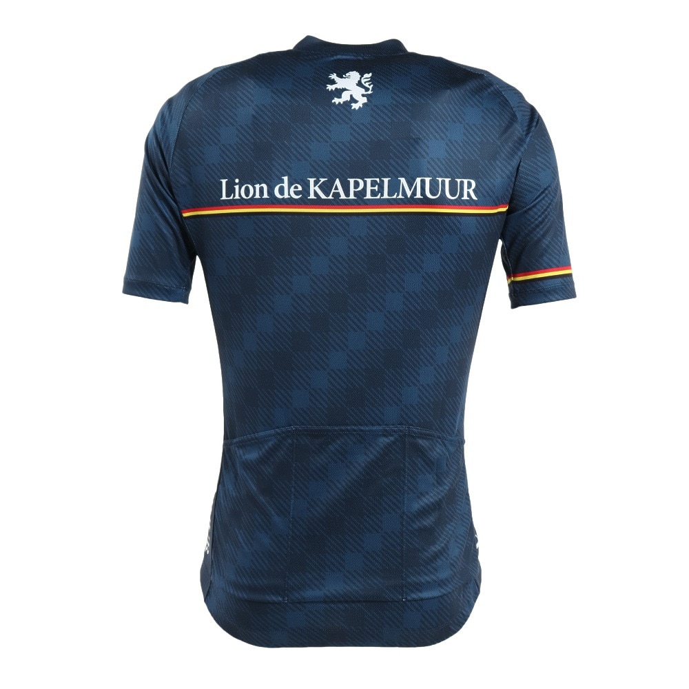 カペルミュール（KAPELMUUR）（メンズ）半袖ジャージ チェッカープリント ネイビー lihs1002