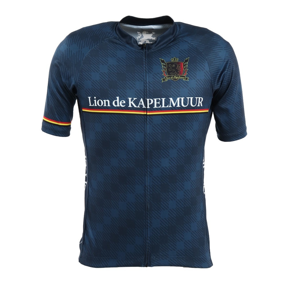 カペルミュール（KAPELMUUR）（メンズ）半袖ジャージ チェッカープリント ネイビー lihs1002