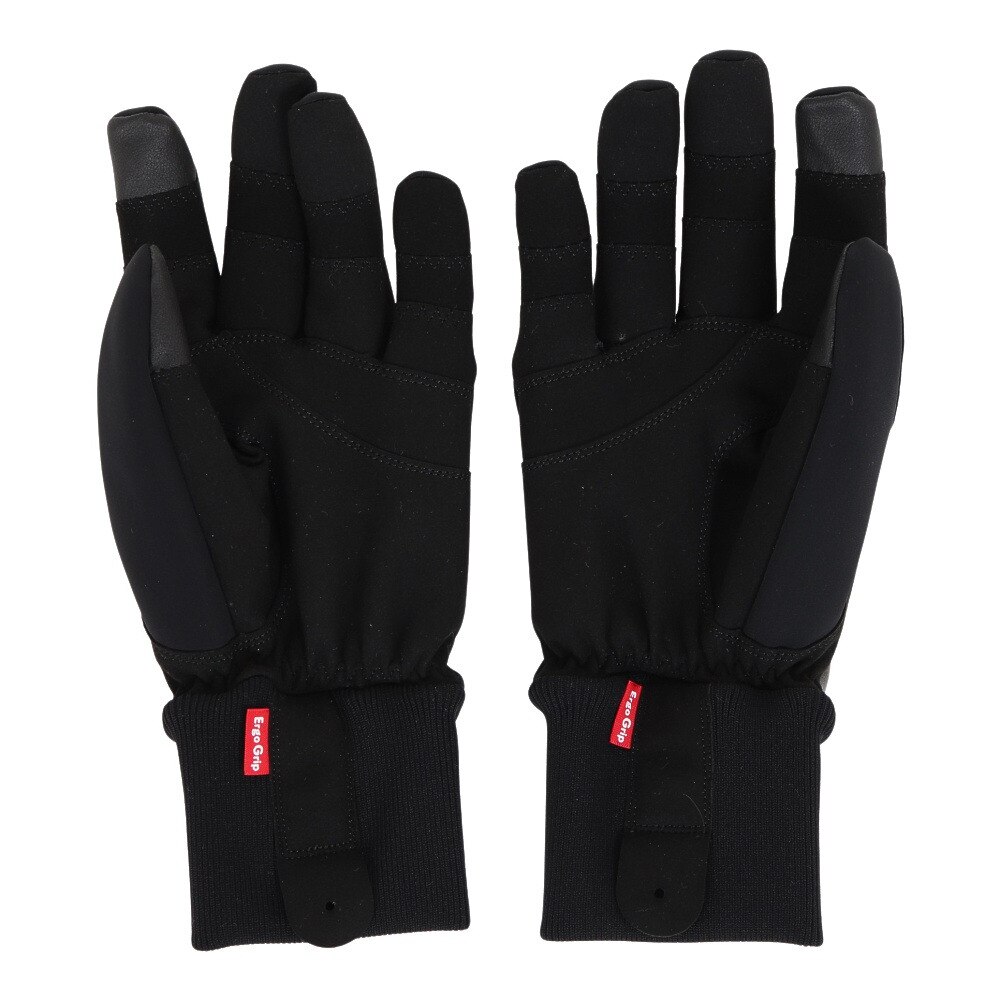 カペルミュール（KAPELMUUR）（メンズ、レディース）ErgoGrip×Kapelmuur ウインドシールドグローブ kpgs098 ブラック 裏起毛 防風 防水 スマホ対応 