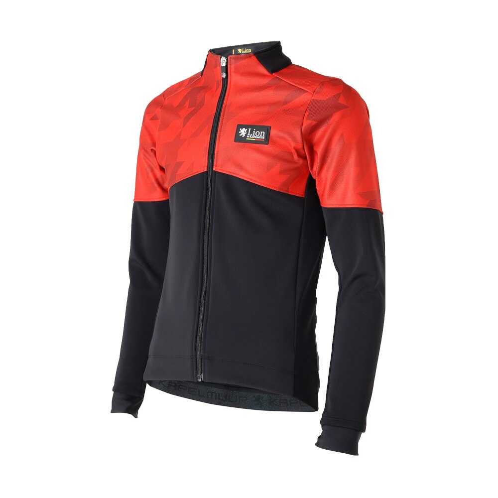 カペルミュール（KAPELMUUR）（メンズ、レディース）サイクルウェア 防風ジャケット 千鳥カモ lijk1009 レッド 防風 耐水 裏起毛 自転車 サイクリング