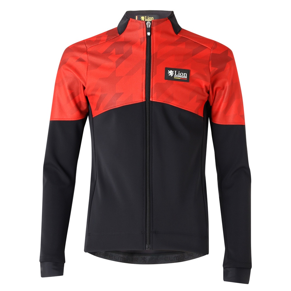 カペルミュール（KAPELMUUR）（メンズ、レディース）サイクルウェア 防風ジャケット 千鳥カモ lijk1009 レッド 防風 耐水 裏起毛 自転車 サイクリング