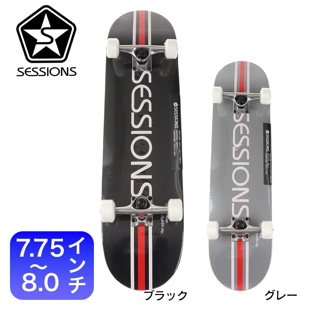 SESSIONS（メンズ、レディース、キッズ）スケートボード スケボー コンプリート RACER 218170 GRY 7.75インチ【ラッピング不可商品】