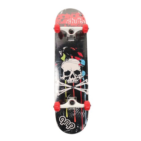 ダブ（dub）（メンズ）ジュニア スケートボード スケボー 7.6インチ  SKB-21A02 SKULL スカル コンプリート 完成品 セット【ラッピング不可商品】