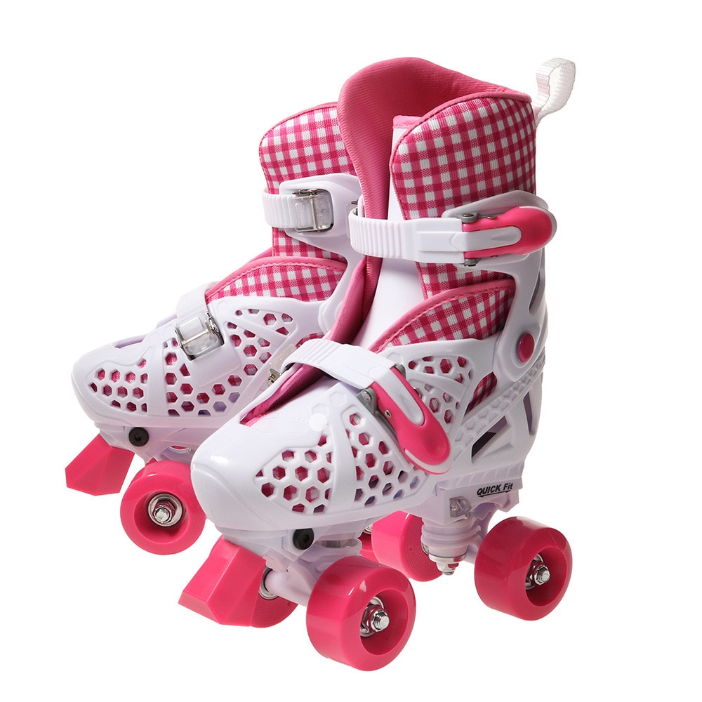 東方興産（キッズ）インラインスケート ジュニア 子供 アジャスタブルローラースケート コンボセット QR630CWH ピンク ホワイト