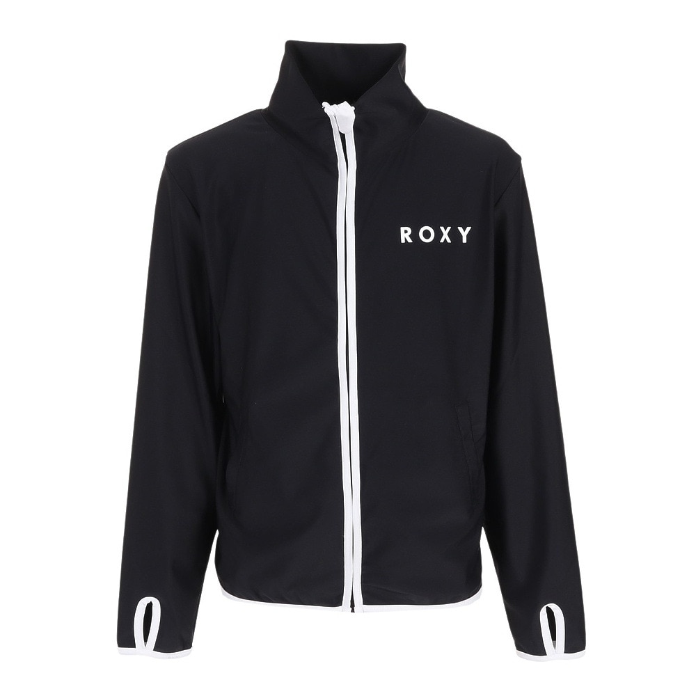 ロキシー（ROXY）（キッズ）ラッシュガード 長袖 フードなし UVカット 子供 ジュニア ミニラッシュジップスタンド 130~150cm 23SUTLY232632YBLK