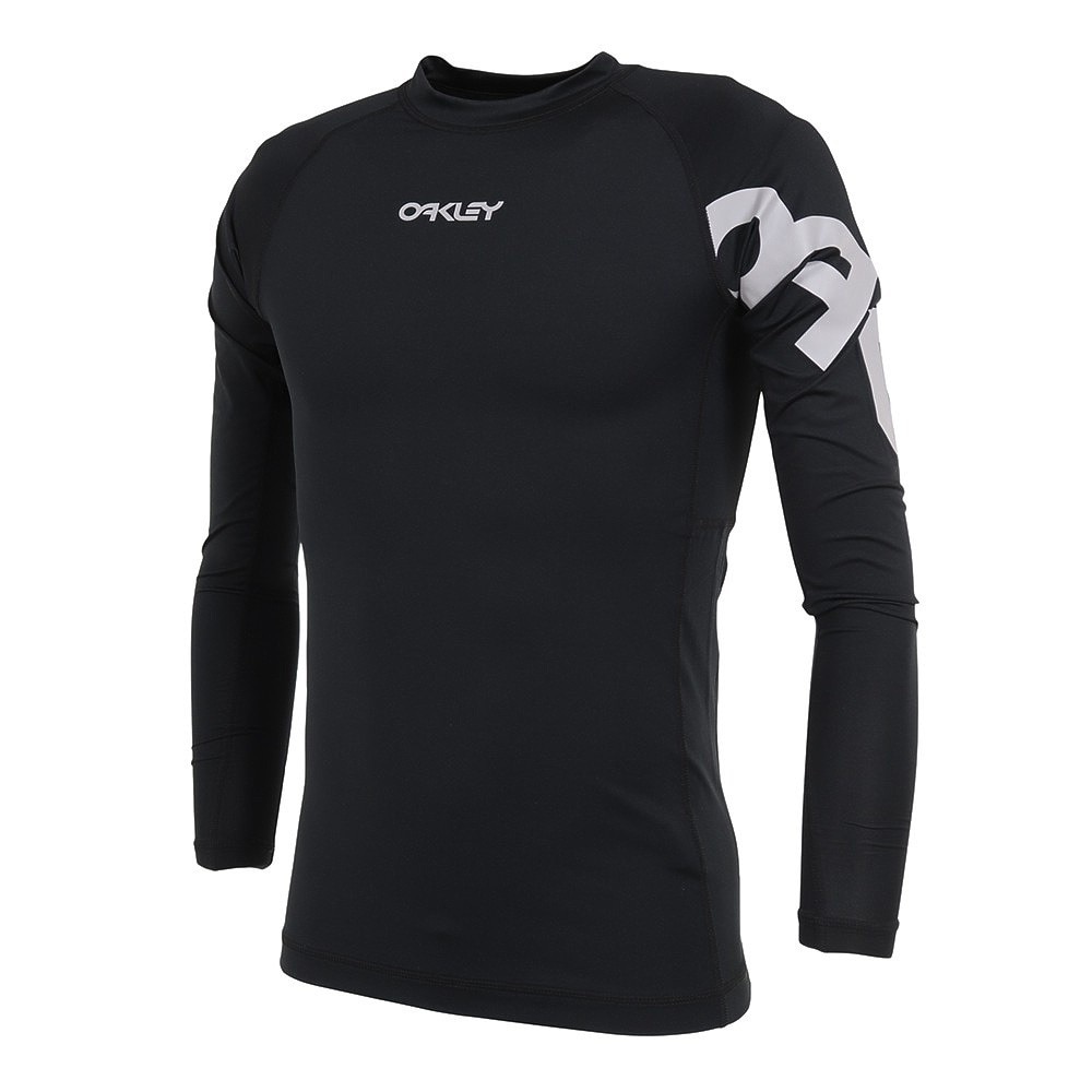 オークリー（OAKLEY）（メンズ）UPF50+ 吸汗速乾 4Way ストレッチ ラッシュガード 長袖 プレッシャー 23.0 FOA405175-02E ブラック